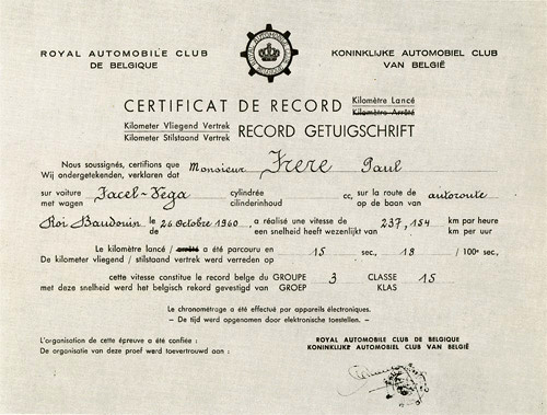 Record Facel Véga HK500