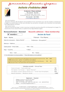 Bulletin d'adhésion à l'Amicale Facel Véga